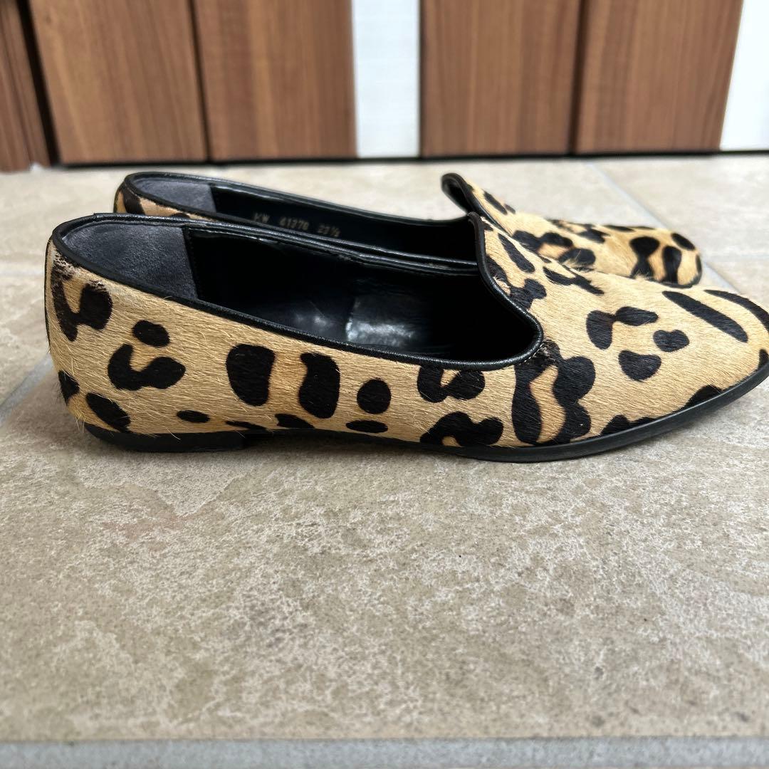 DIANA レオパード柄 ハラコ フラットシューズ23.5 - メルカリ