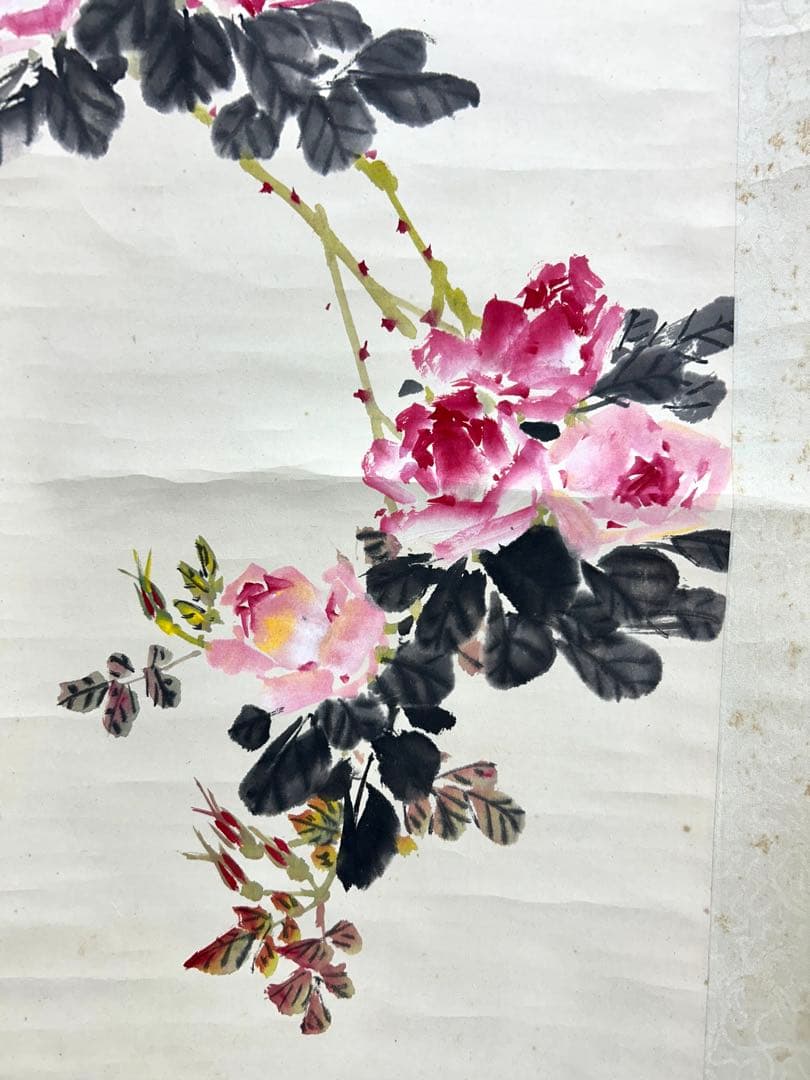 痩石 墨彩 紙本 掛軸 双副 春 夏 民国 清 中国 - メルカリ