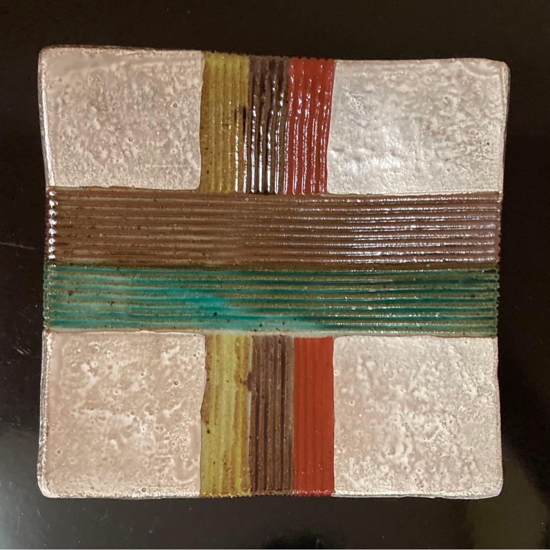 魯山人 美食道楽 和食器揃シリーズ 祥山窯 色絵銀彩糸巻文四方皿 5枚揃