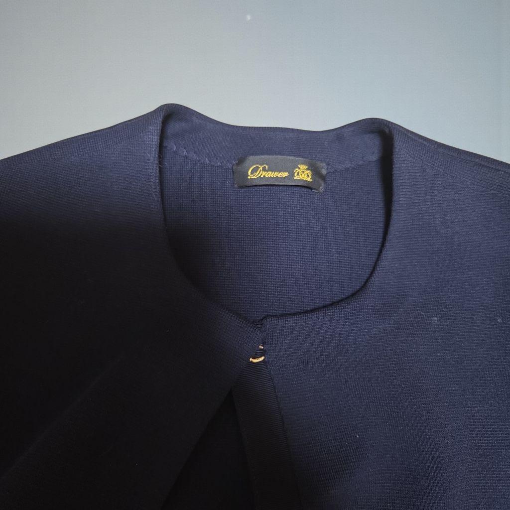 Drawer 22SS ミラノ編みニットケープ カーディガン Fネイビー - メルカリ