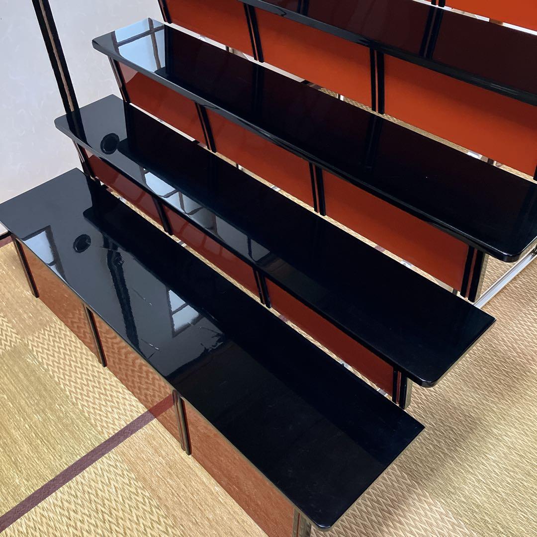 ②高級ひな壇 7段40号 木製黒塗り スチール【①②③同時購入限定