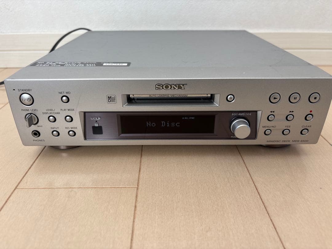 【ジャンク】SONY MDS-S500 MDデッキ シルバー 電源OK MDS-S500｜SONY MDデッキ Net MD規格対応｜中古品｜修理販売｜サンクス電機