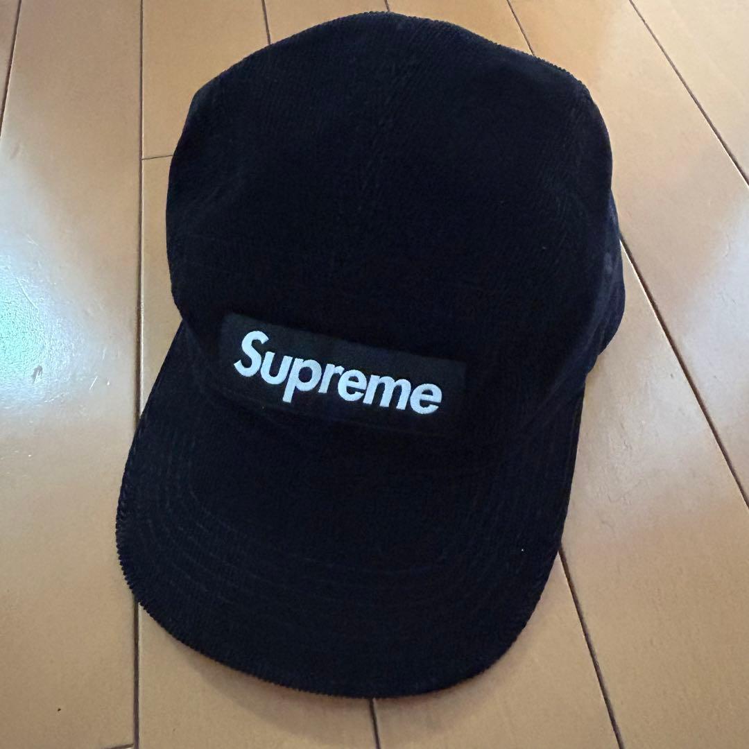 supreme corduroy camp cap ブラック ジェットキャップ - メルカリ