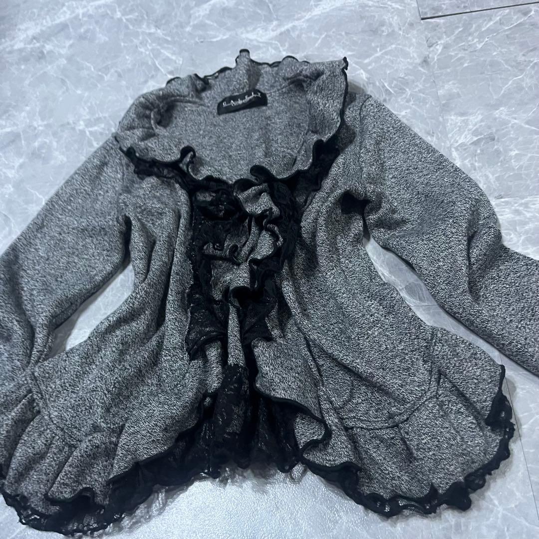 フリルカーディガン レース y2k ダークコア グランジ ゴス ゴシック