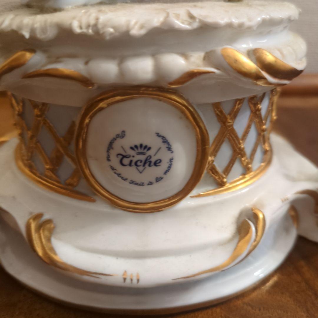 Tiche バロック風 天使と女性の彫刻 約30cm