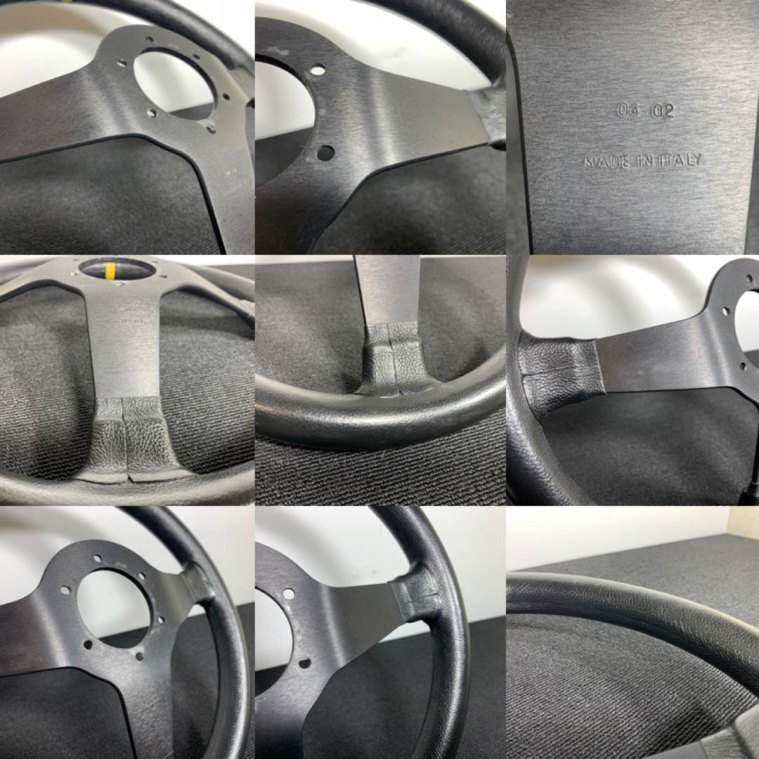 スパルコ R345 ディープコーン レザーステアリング 良品 ホーンボタン