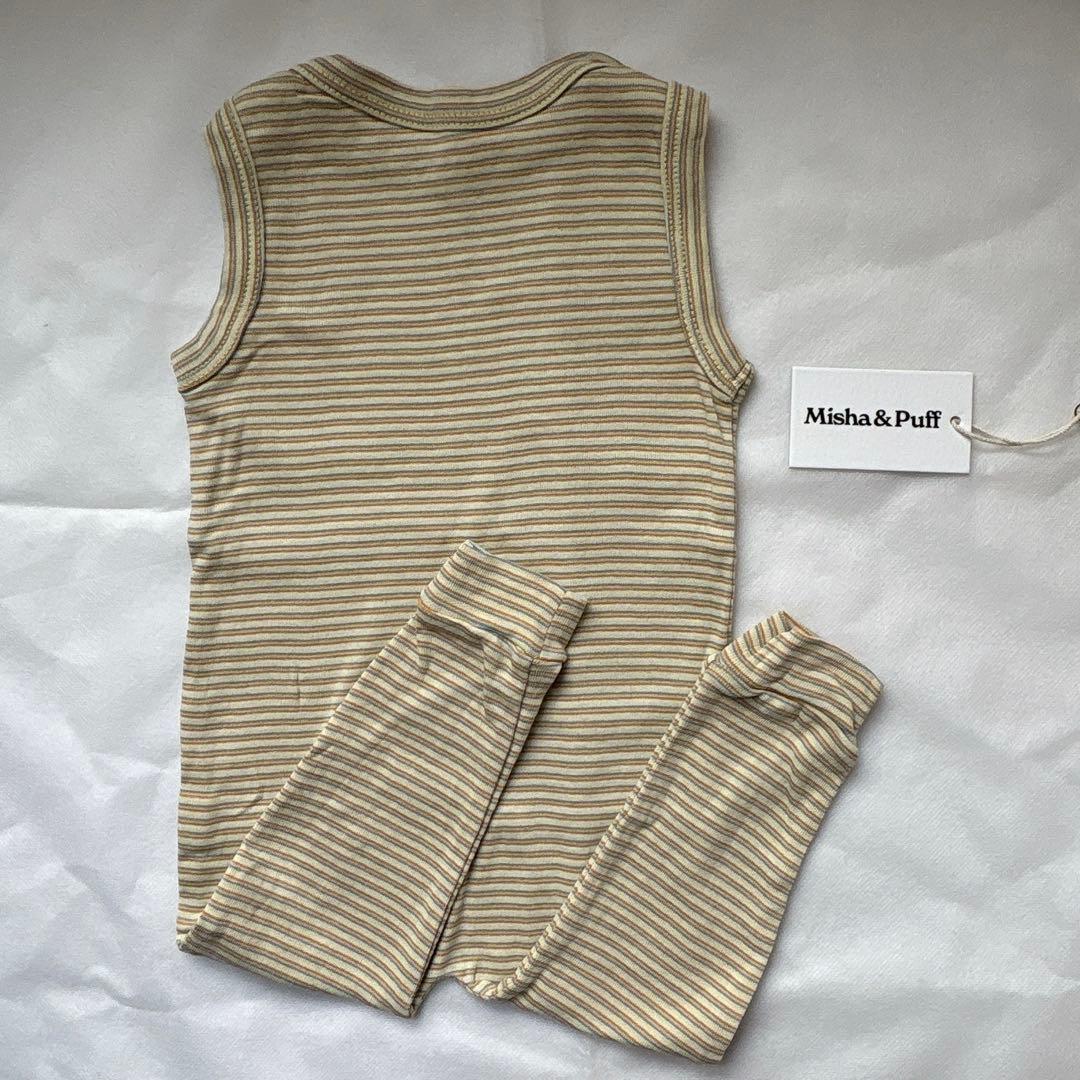 美品 Misha & Puff ストライプ ロンパース overall 6-9m - メルカリ
