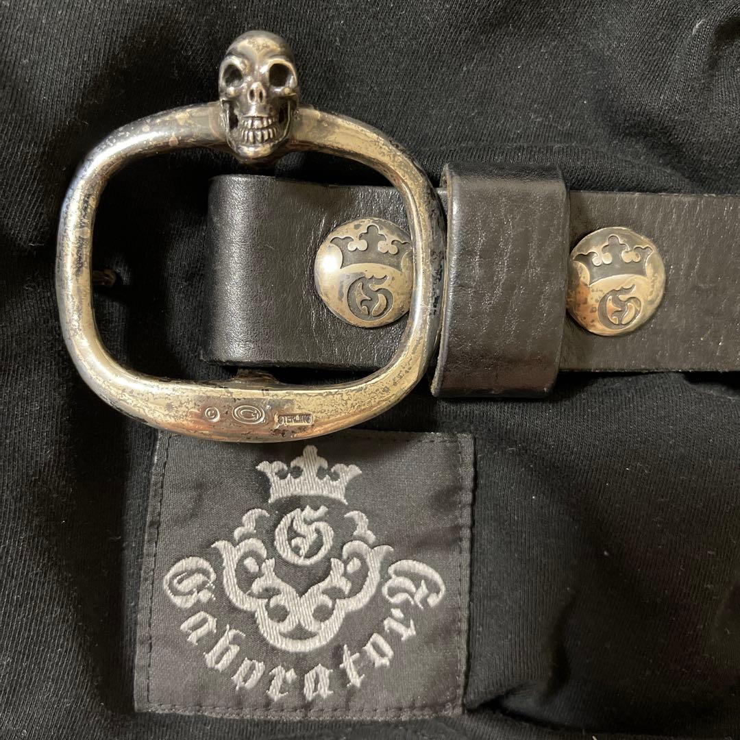 ガボラトリーSkull On American VintageBuckleベルト Gaborartory Skull On American Vintage Buckle