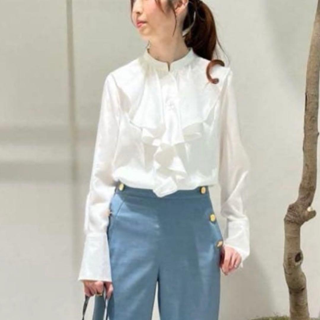 アルアバイル ツイルラッフルスラッシュブラウス ホワイト M - メルカリ