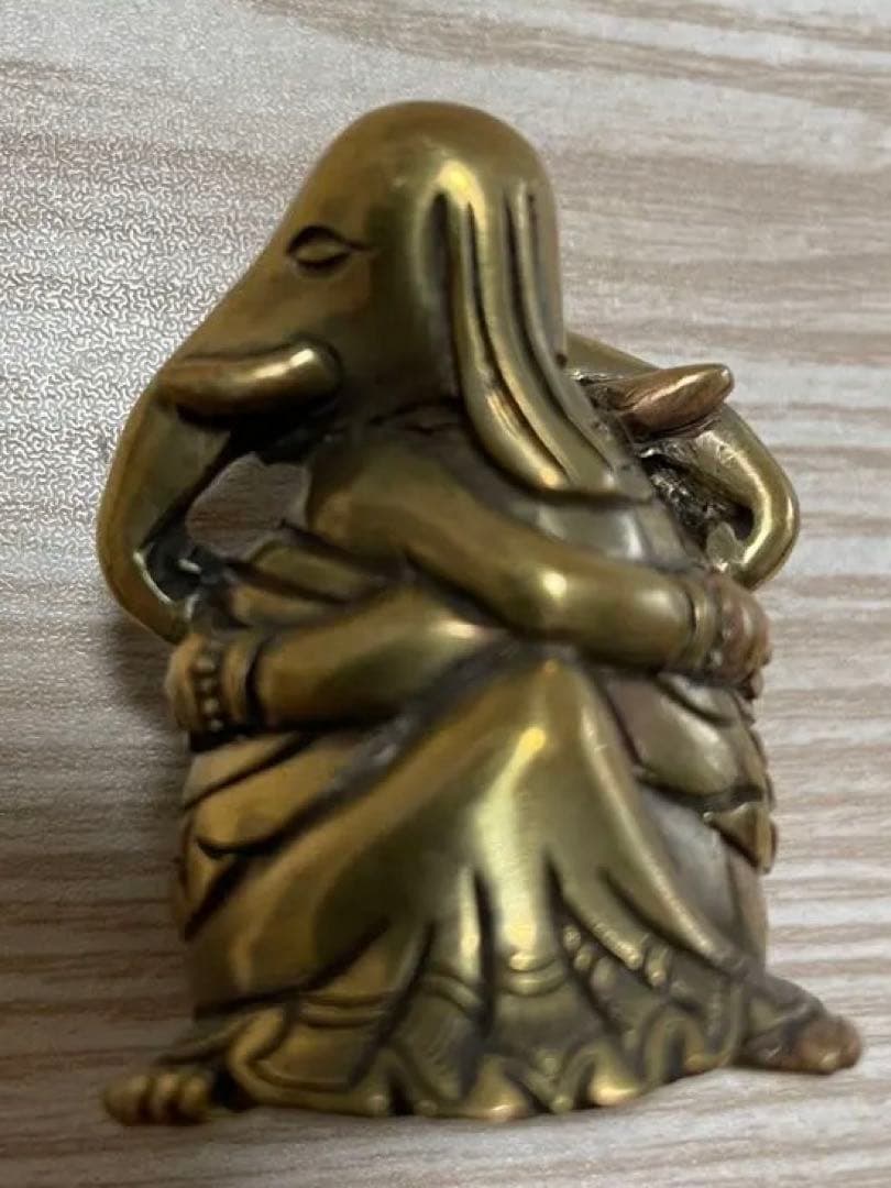 《 チベット密教　新品　1点物 》 オリジナル　真鍮製　聖天　ガネーシャ　秘仏