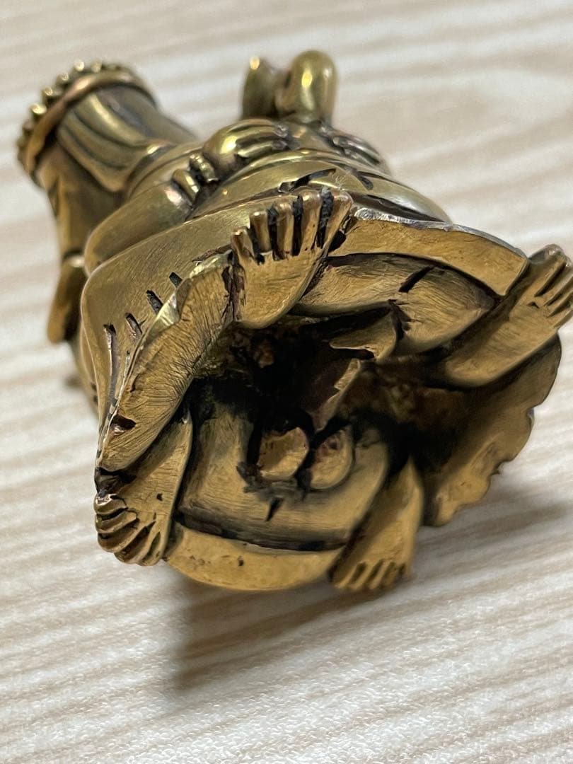 《 チベット密教　新品　1点物 》 オリジナル　真鍮製　聖天　ガネーシャ　秘仏