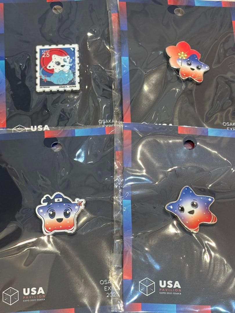 大阪関西万博 ピンバッジ USA アメリカ館 パビリオン 4種セット