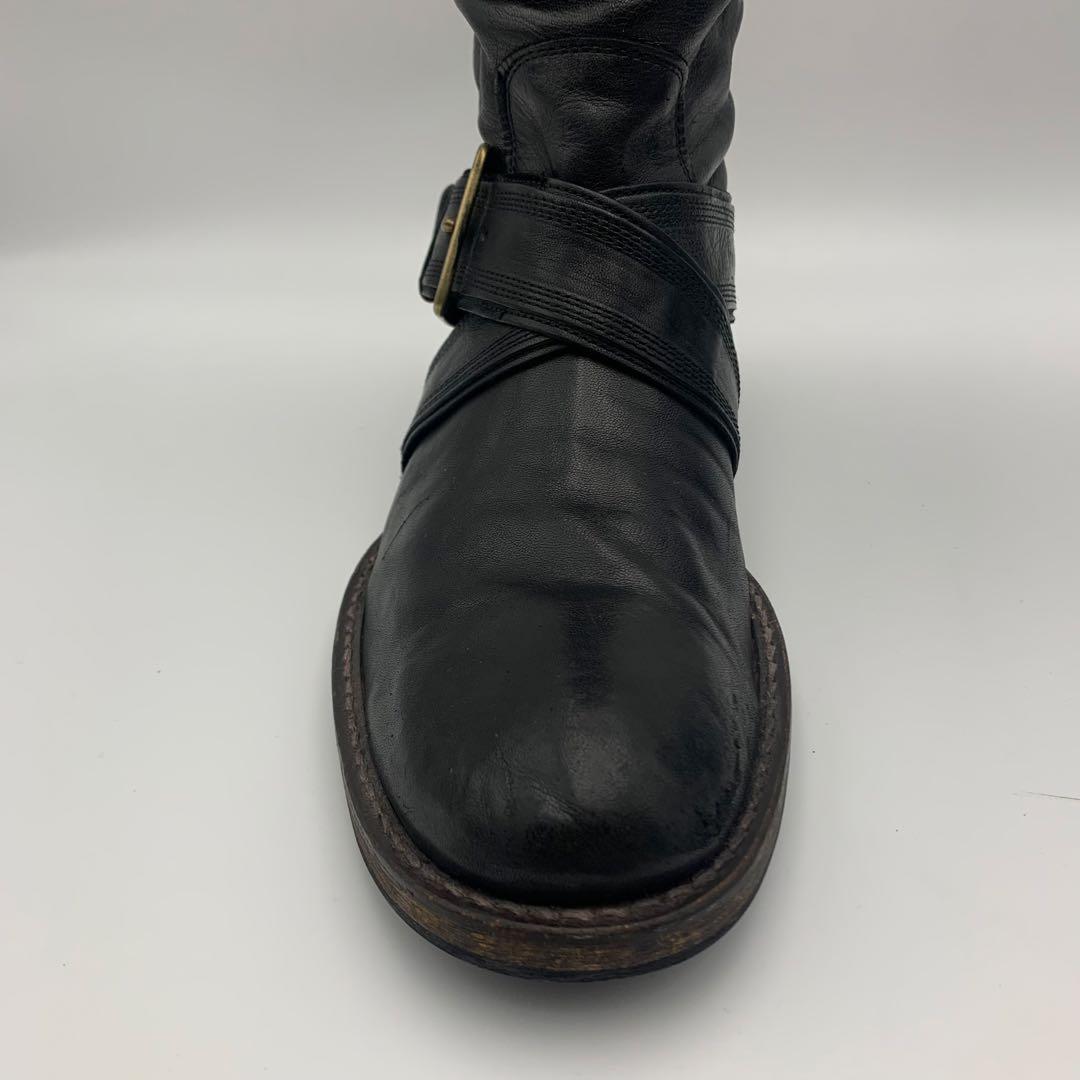 whoop-de-doo フープディドゥ レザーブーツ ブラック ベルト 27 - メルカリ