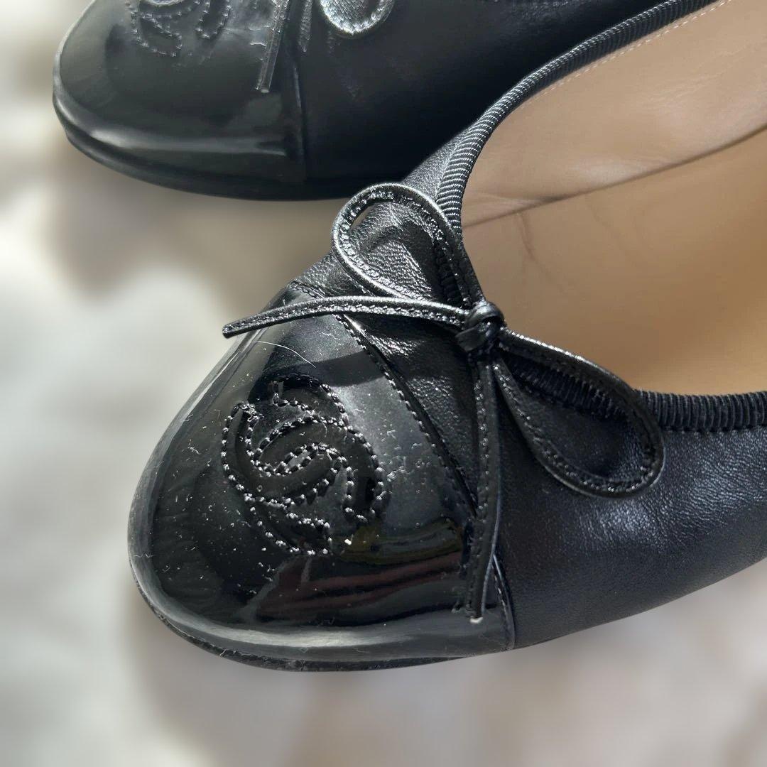 希少サイズ！シャネル バレリーナ バレエシューズ ブラック 39.5 靴