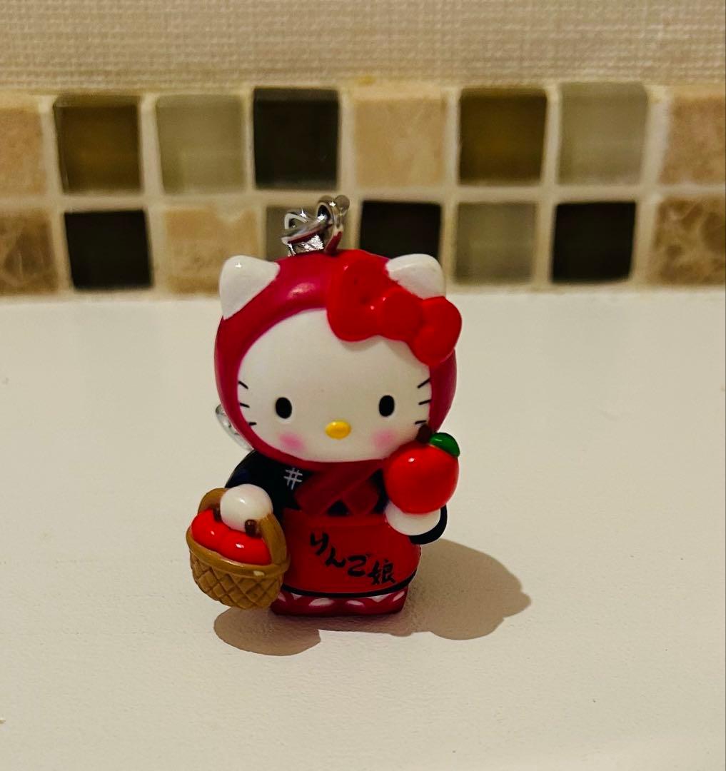 激レア 美品 HELLO KITTY みちのくキティ物語 りんご娘キーホルダー