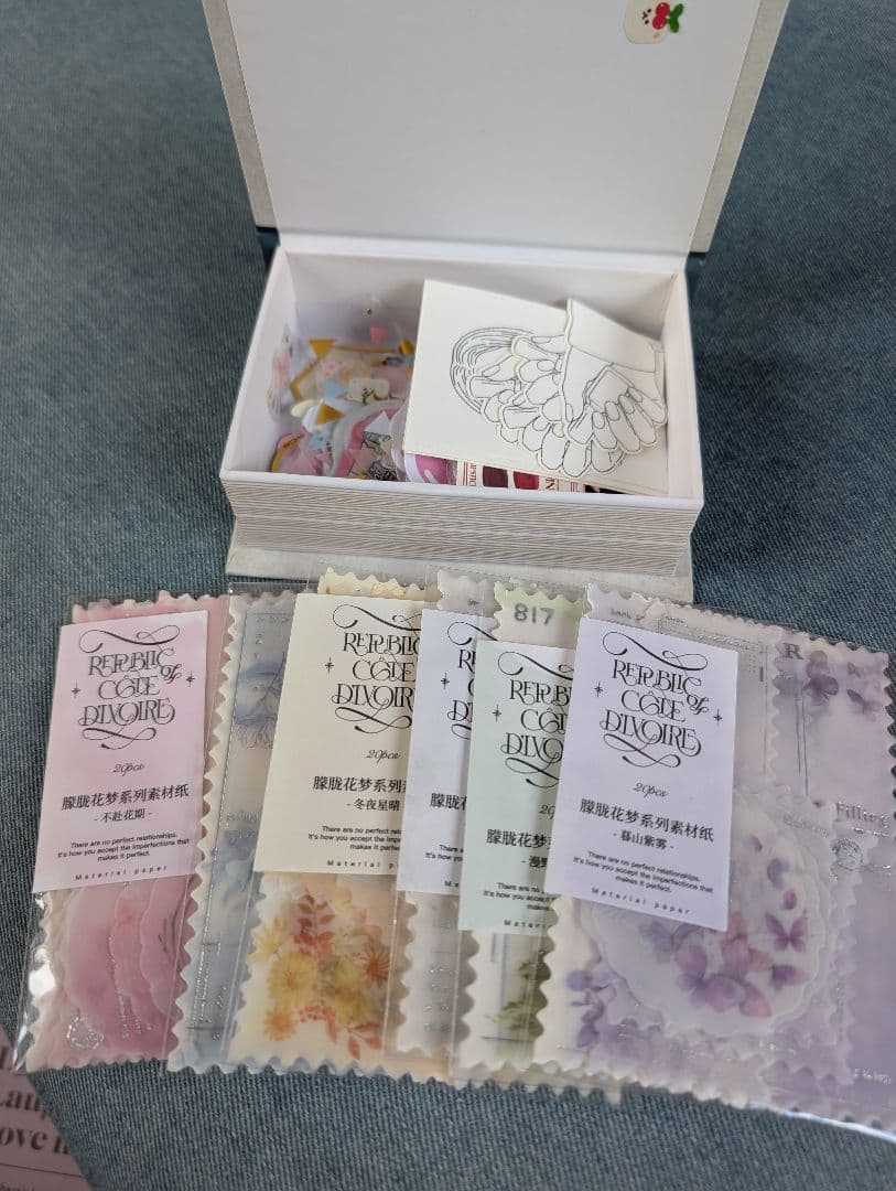 コラージュ素材大量まとめ売り♡海外素材、紙もの、シール、折り紙など