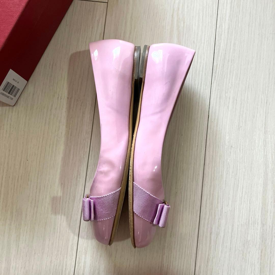 美品2度着　フェラガモ　ピンクバレーシューズ　6 (23.0cm〜23.5cm)