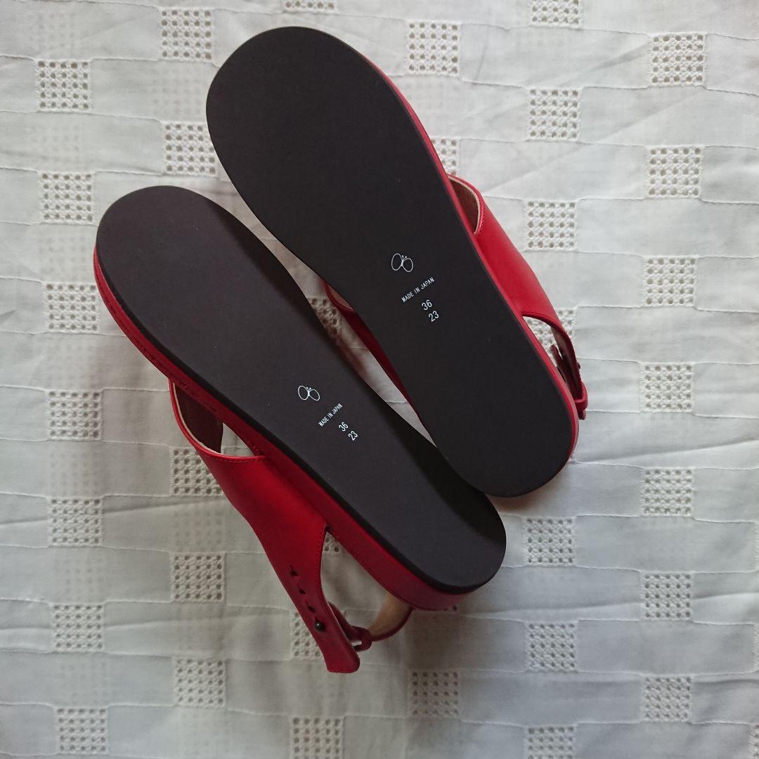 新品未使用】ミナペルホネン レッド トングサンダル 23cm