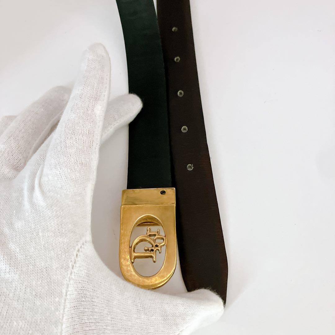 高級】クリスチャンディオール ゴールドブランドロゴ ベルト バックル