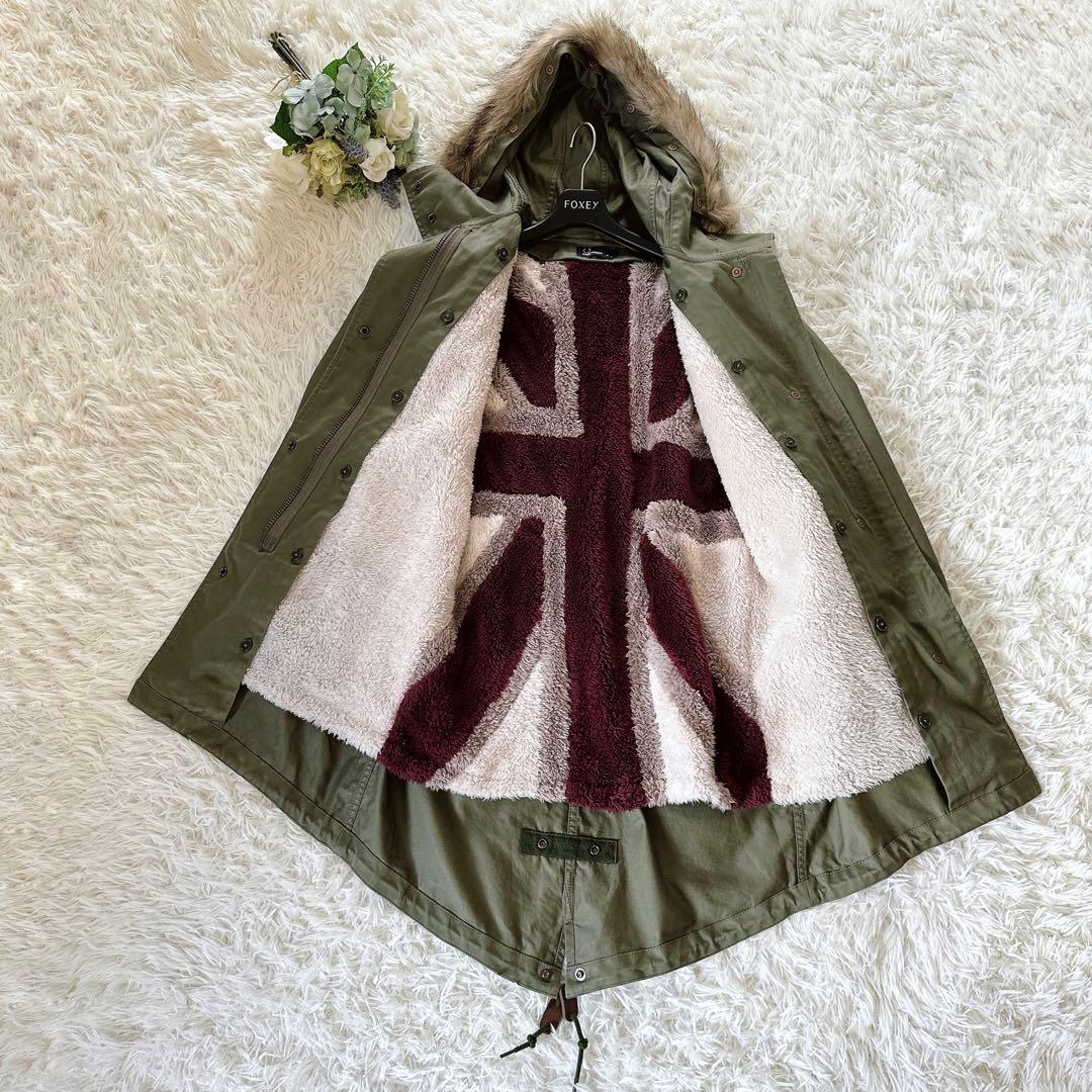 極美品ꕥフレッドペリー 英国柄 モッズコート ボアライナー ユニオン