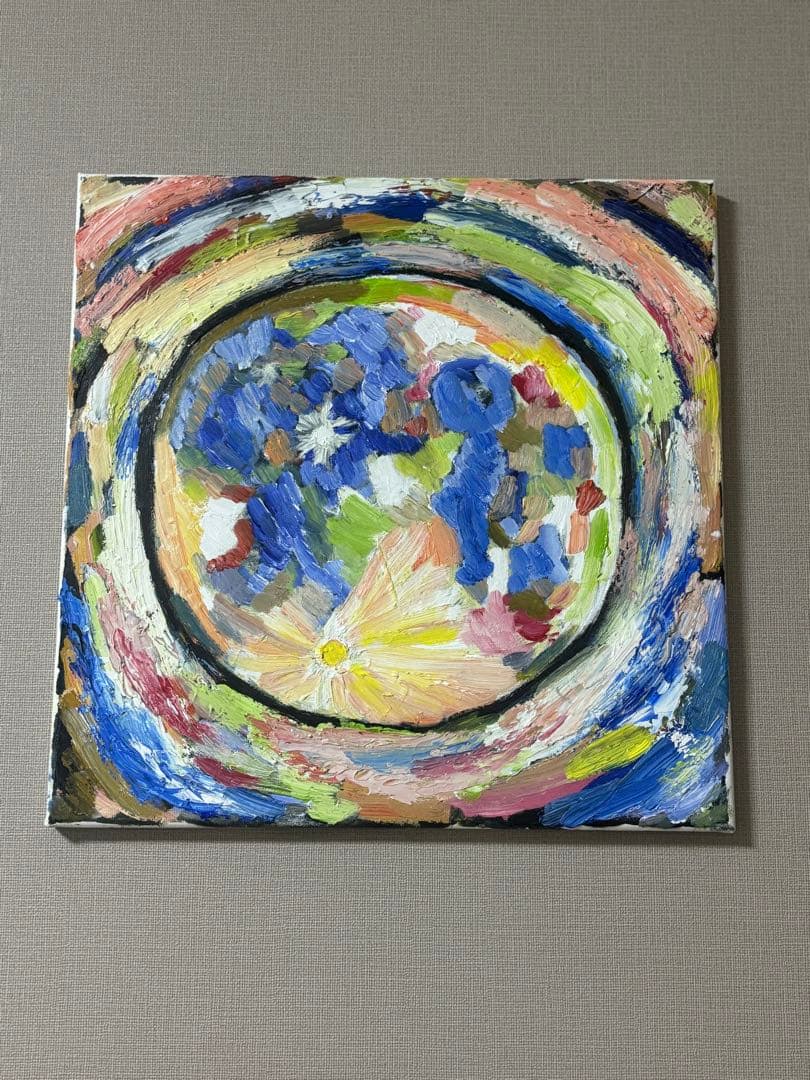 絵画　原画　油絵　抽象画　アート　月　満月　二瓶智仁作