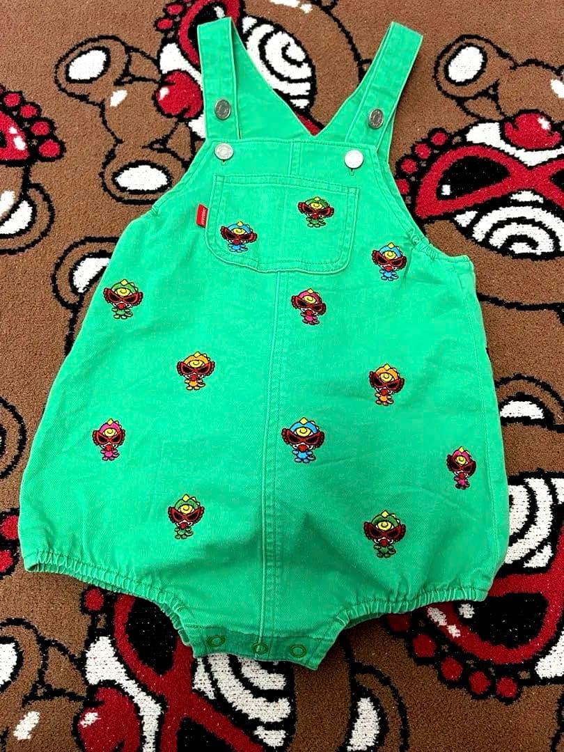 ヒステリックミニ ミニラしっぽ付き刺繍オーバーオール サロペットの