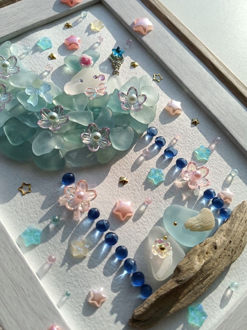 ❤️感謝価格❤️月うさぎに願いを❤️小鳥❤️うさぎ❤️シーグラス