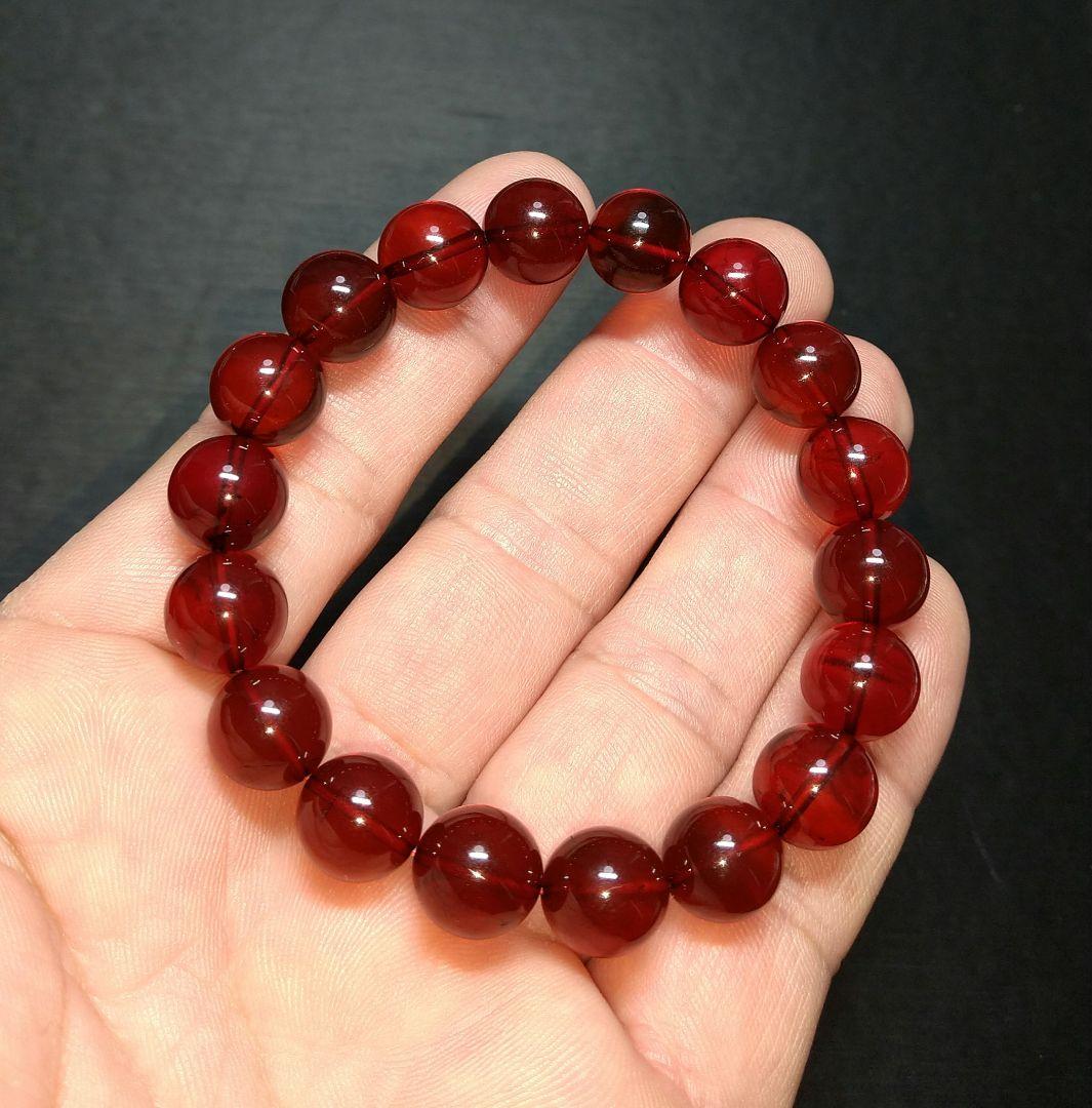 専用【高品質】レッドアンバー《琥珀》１１㎜　ブレスレット　美品　希少