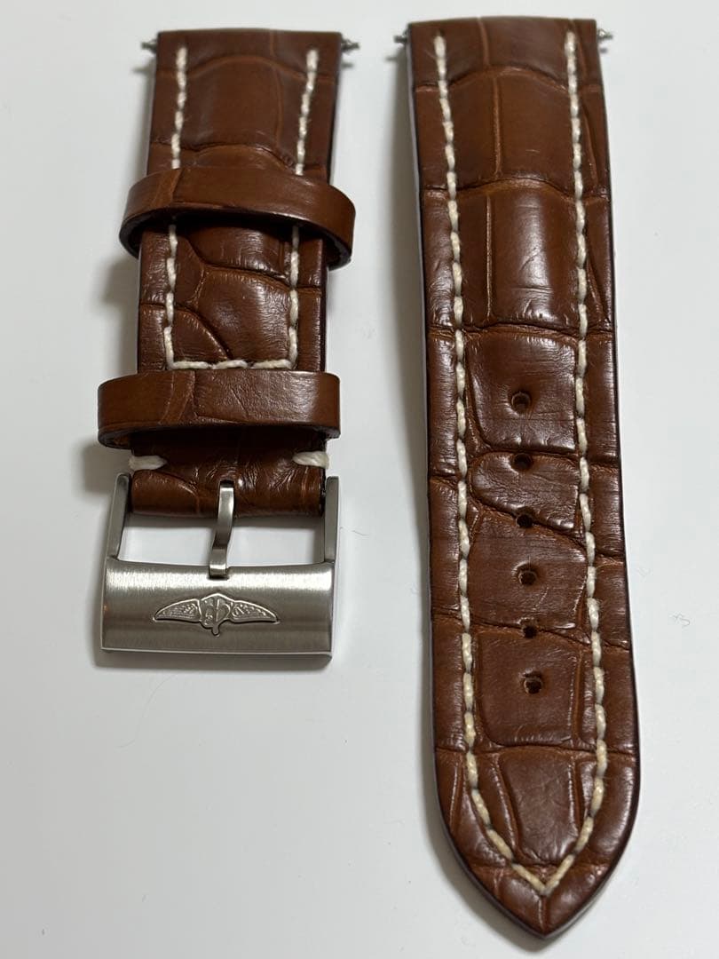 ちーかま様専用 ブライトリング 純正 クロコ ブラウン レザーベルト