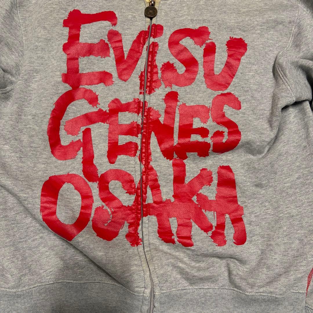 EVISU ジップアップスウェット ロゴプリント カモメ 希少デザイン Y2K