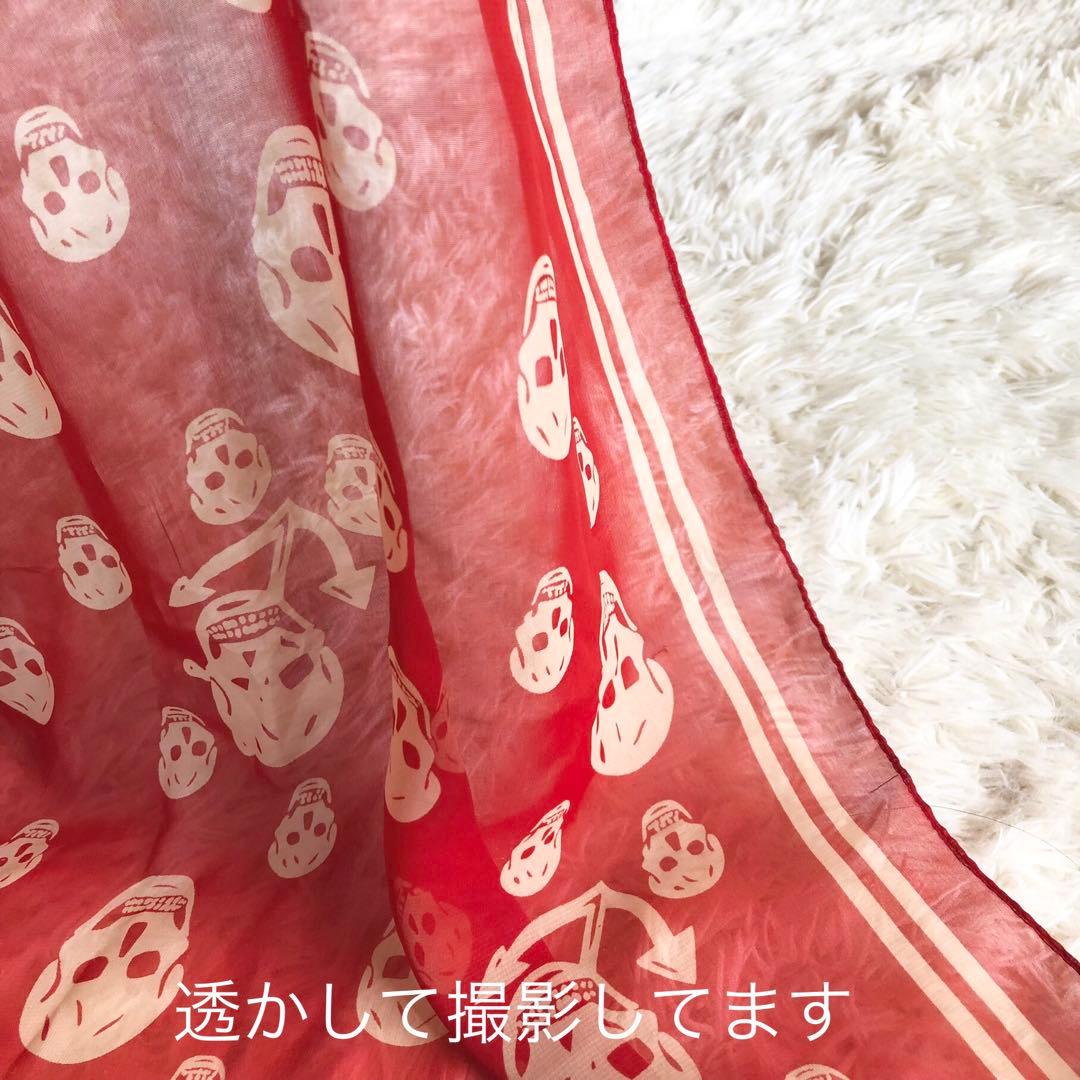 シルク100％ アレキサンダーマックイーン スカーフ ストール スカル