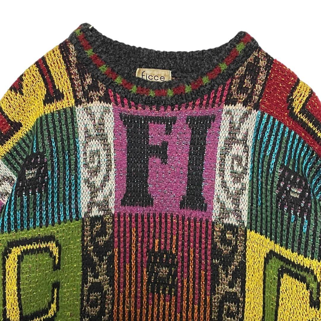 フィッチ ficce マルチカラー ニット セーター ドン小西 ヴィンテージ