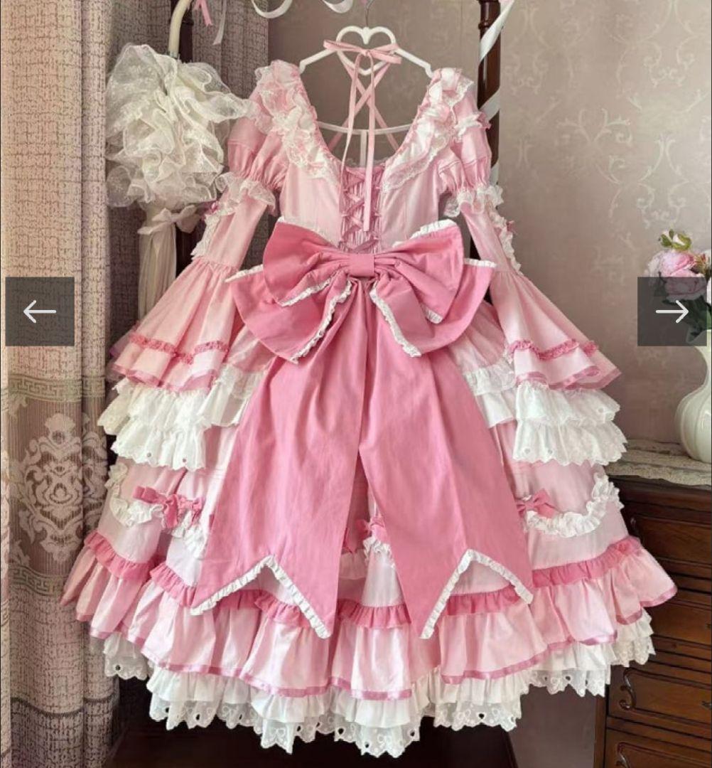 ロリィタ ロリータ ワンピース ピンク 大きいサイズ 2XL