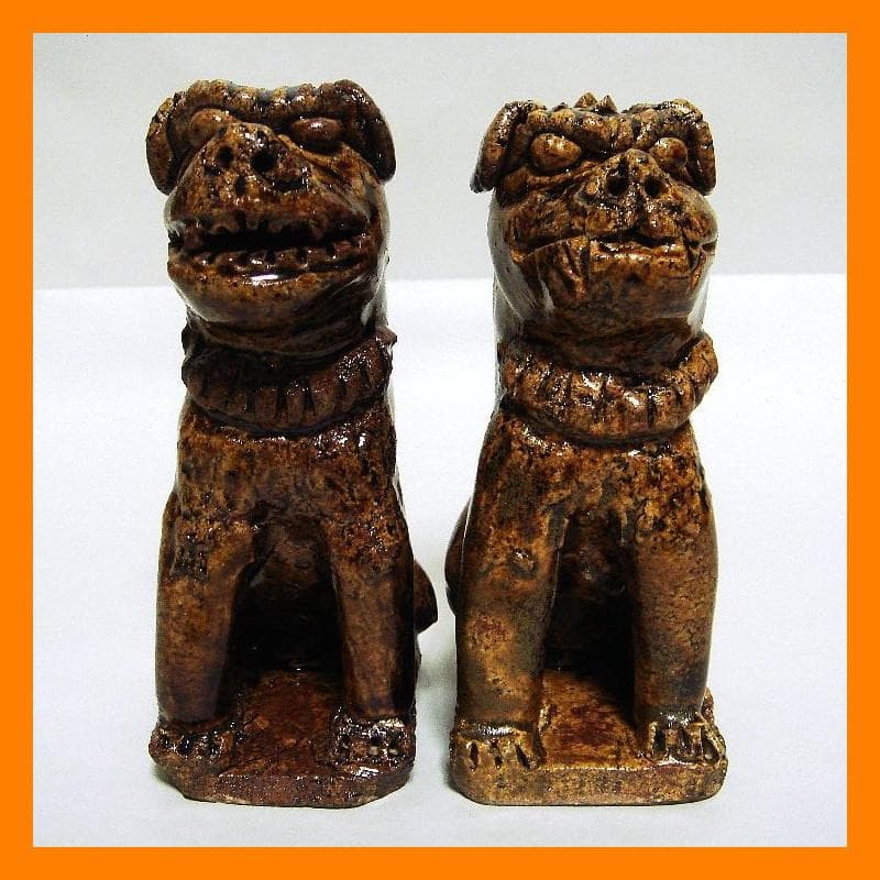 915『狛犬 獅子 阿吽一対』 /骨董品 古美術 アンティーク 古玩 - メルカリ