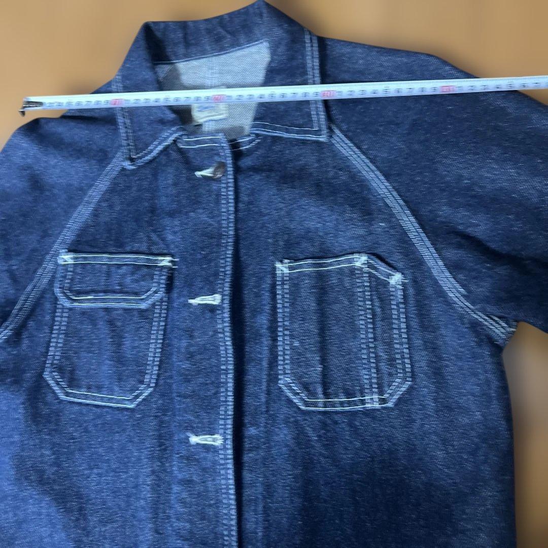 90s`デニムカバーオール ワークジャケット メンズS相当 ユニセックス許可