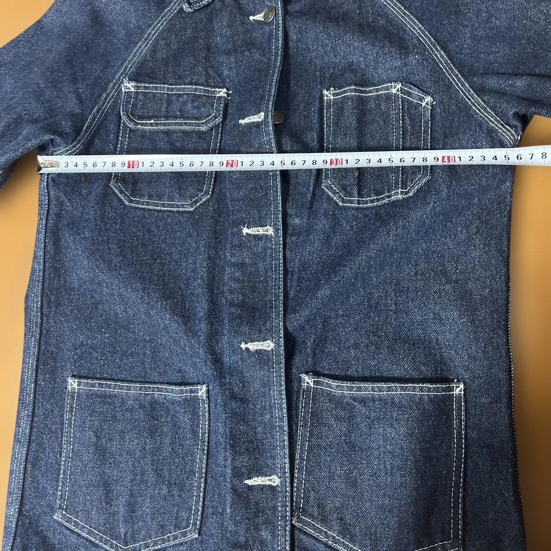 90s`デニムカバーオール ワークジャケット メンズS相当 ユニセックス許可