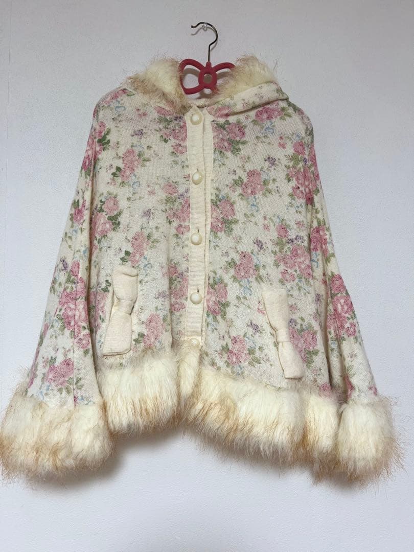 LIZLISA 花柄ポンチョ 当時物 平成 y2k 新品未使用 リズメロ リズリサ マミメロ コラボ 限定コラボ 花柄