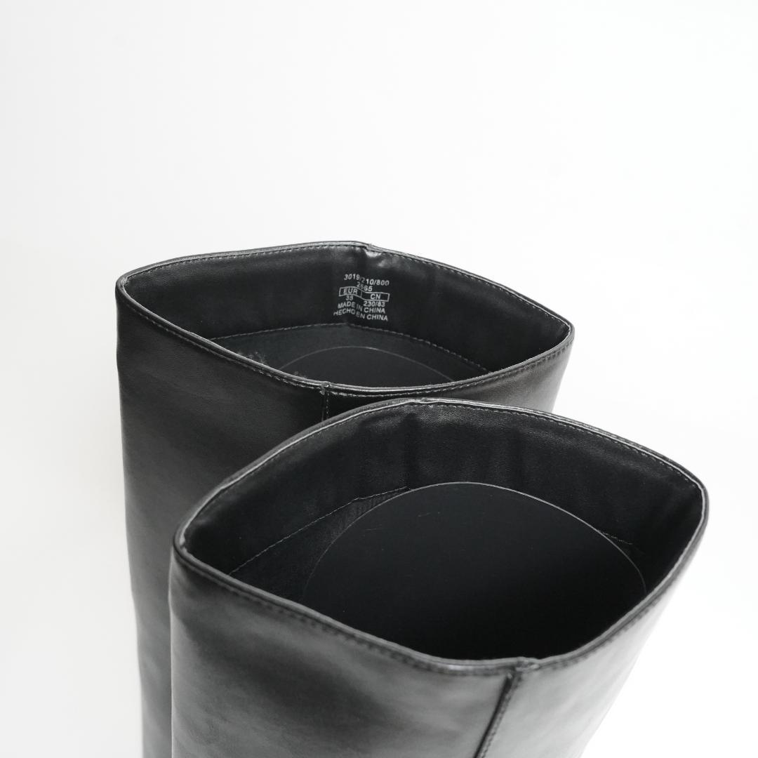 新品未使用タグ付き】ZARA ザラ ハイヒールゲーターブーツ 23 eu35