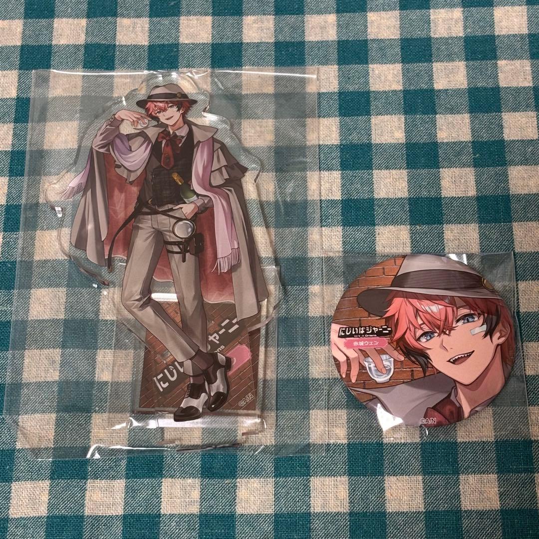 にじさんじ】にじいばらき 茨城 アクスタ 缶バッジ【赤城ウェン