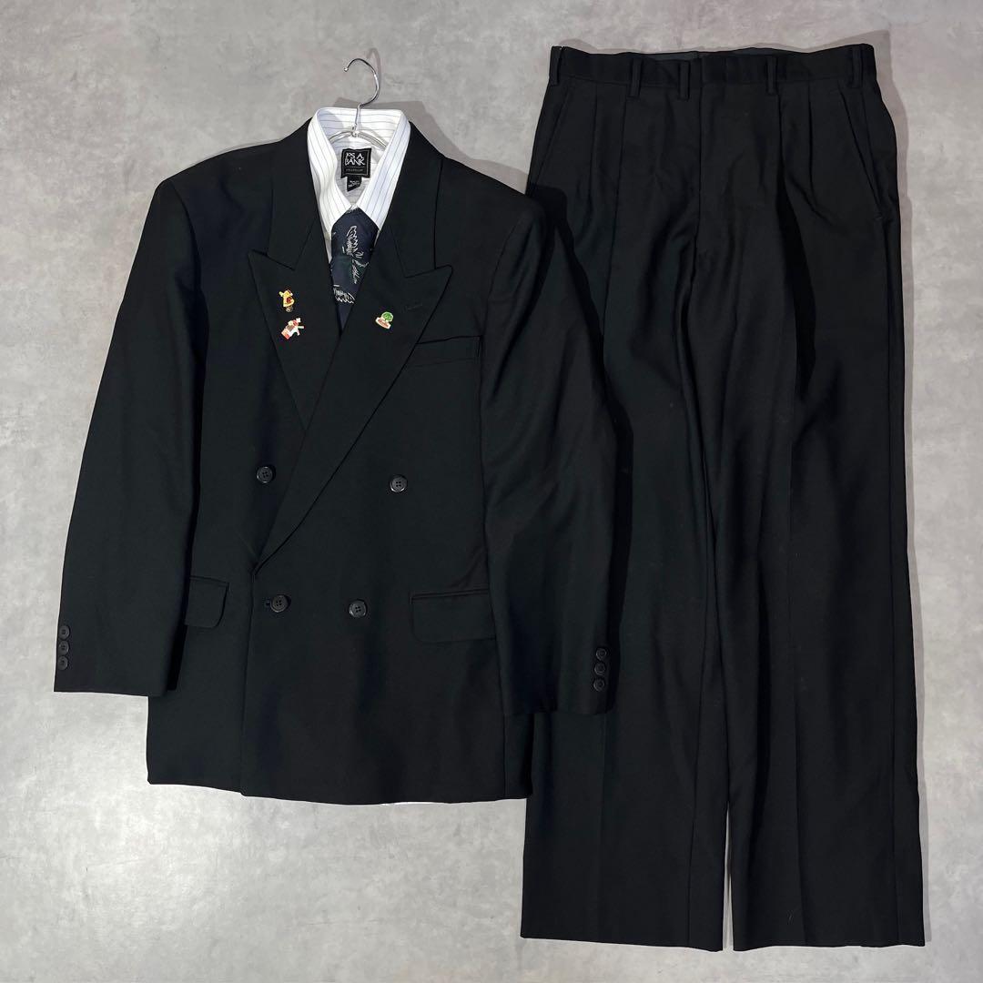 [F.124]【vintage】 セットアップ ダブル　ピンズ　ネクタイ F.124]【vintage】 セットアップ ダブル ピンズ ネクタイ F.124