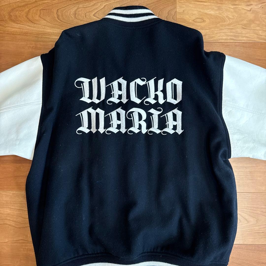 WACKO MARIA スタジャン 黒/白23SS-WMO-BL07-BK - メルカリ