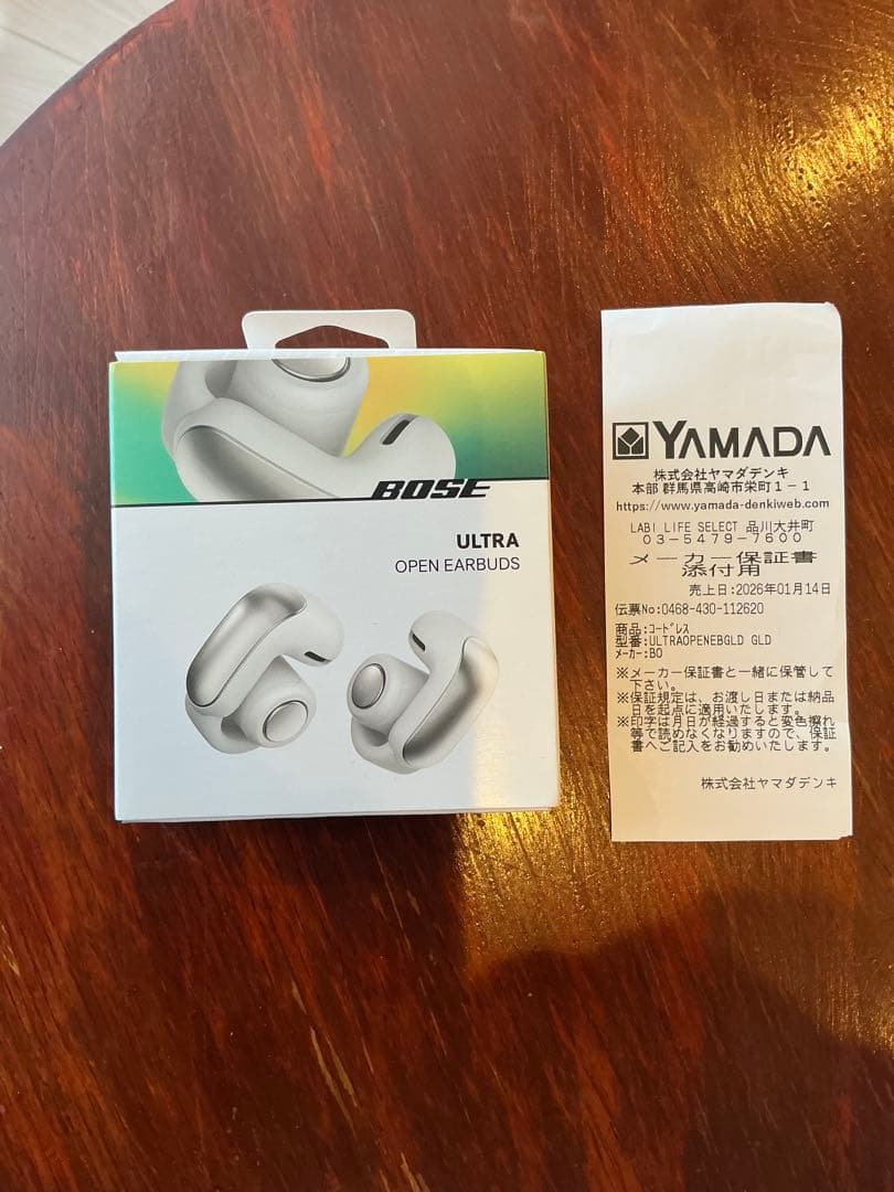 新品未開封 BOSE Ultra Open Earbuds ホワイト 保証書 国内正規品 未開封新品]Bose Ultra Open Earbuds 完全ワイヤレス