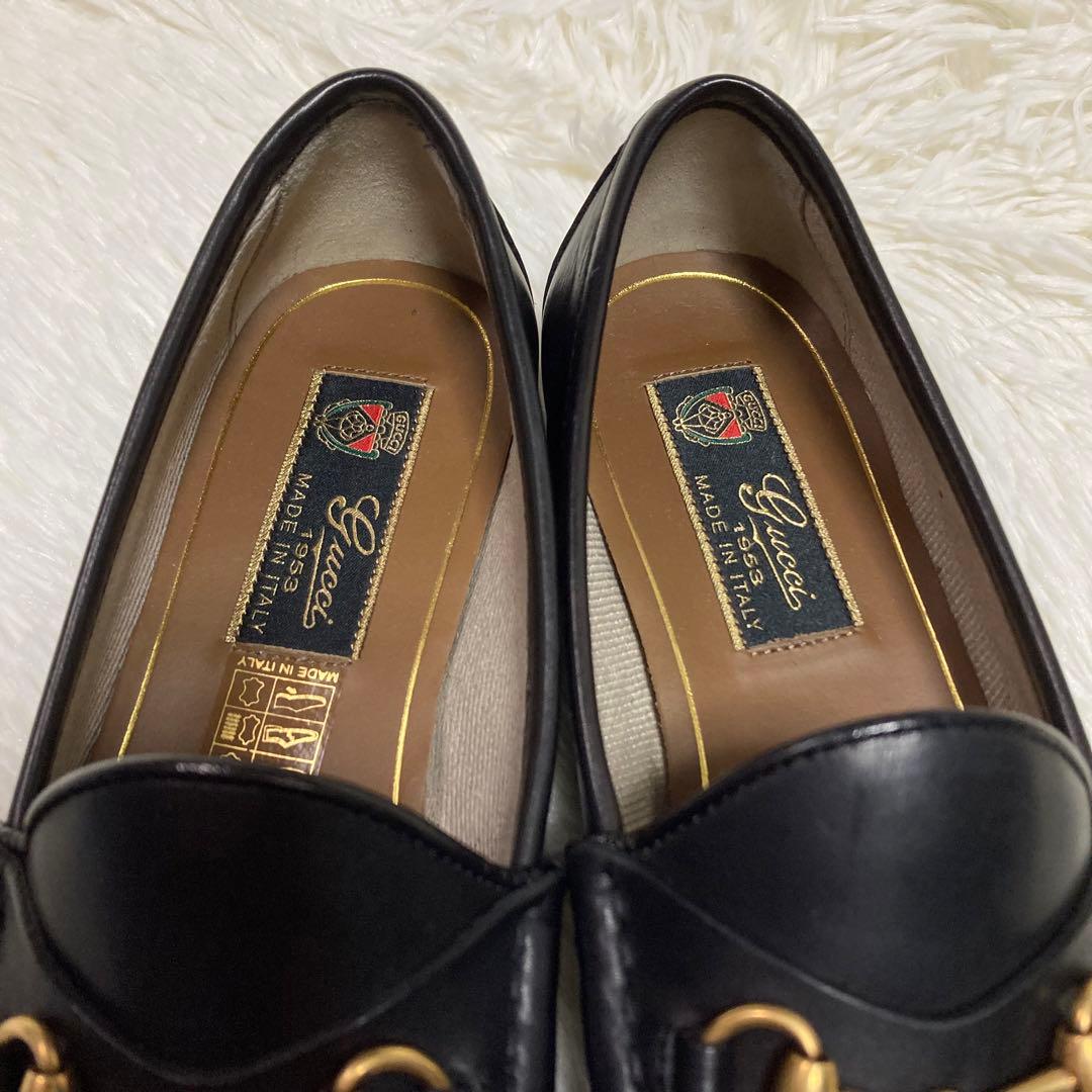 GUCCI グッチ ゴールド ホースビット36 ローファー 1953 ブラック