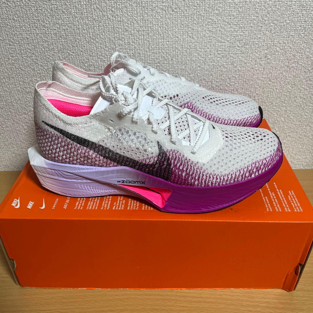 新品 W ZOOMX VAPORFLY NEXT% 3 白紫 23.5cm