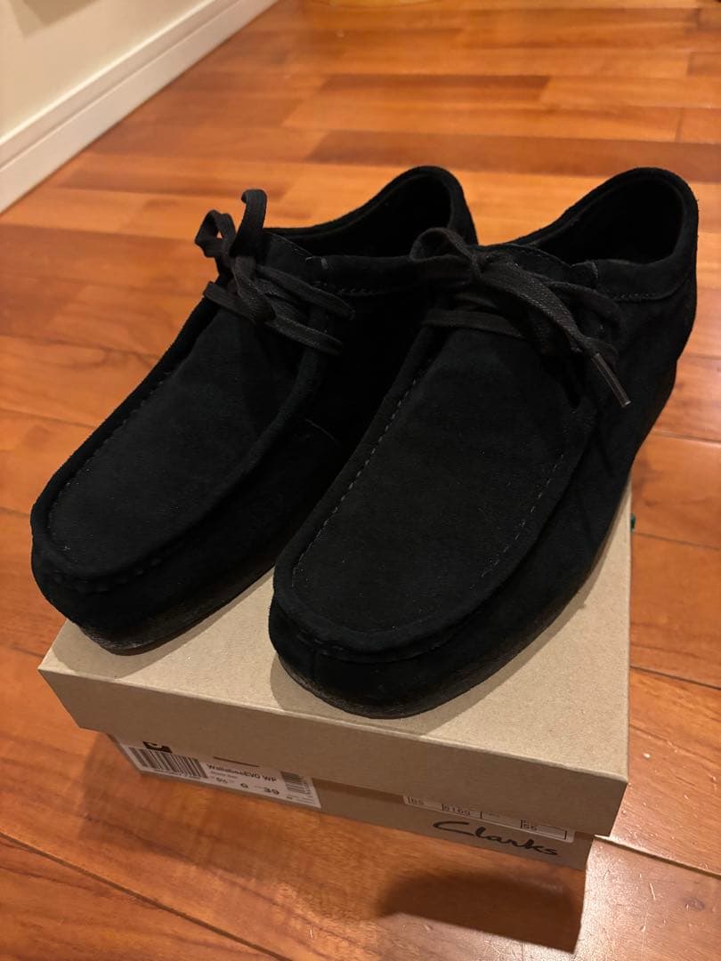 クラークス Clarks WALLABEEEVO WP 美品 WallabeeEVO WP / ワラビーエヴォウォータープルーフ（ブラックレザー