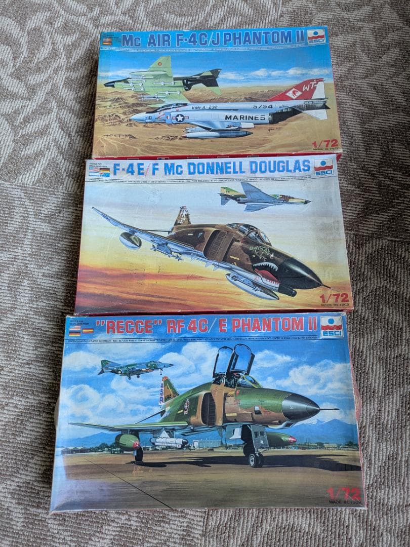 帳レア　プラモデル 1/72 ファントムⅡ　シリーズ3個セット 帳レア プラモデル 1/72 ファントムⅡ シリーズ3個セット F-4EJ