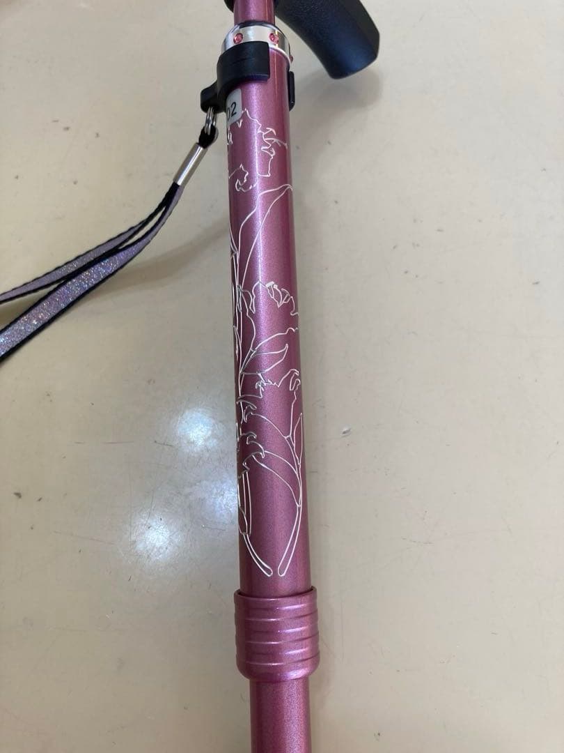 スカイステッキスリムⅢ 折りたたみ杖 ピンク アルミ製 SHOP CHANNEL