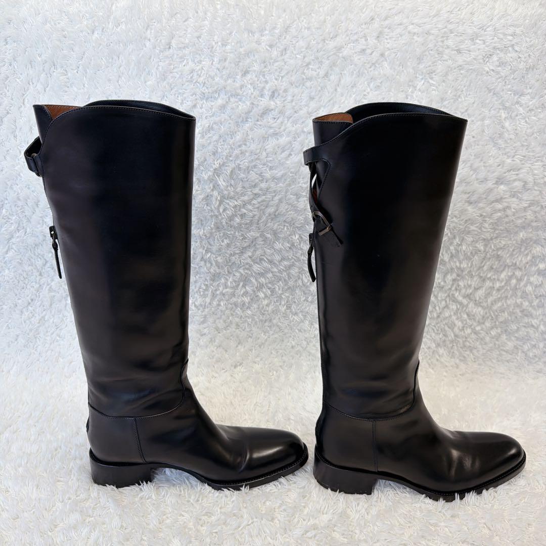 美品✨ サルトル ブラック レザー ロングブーツ クロスストラップ 37