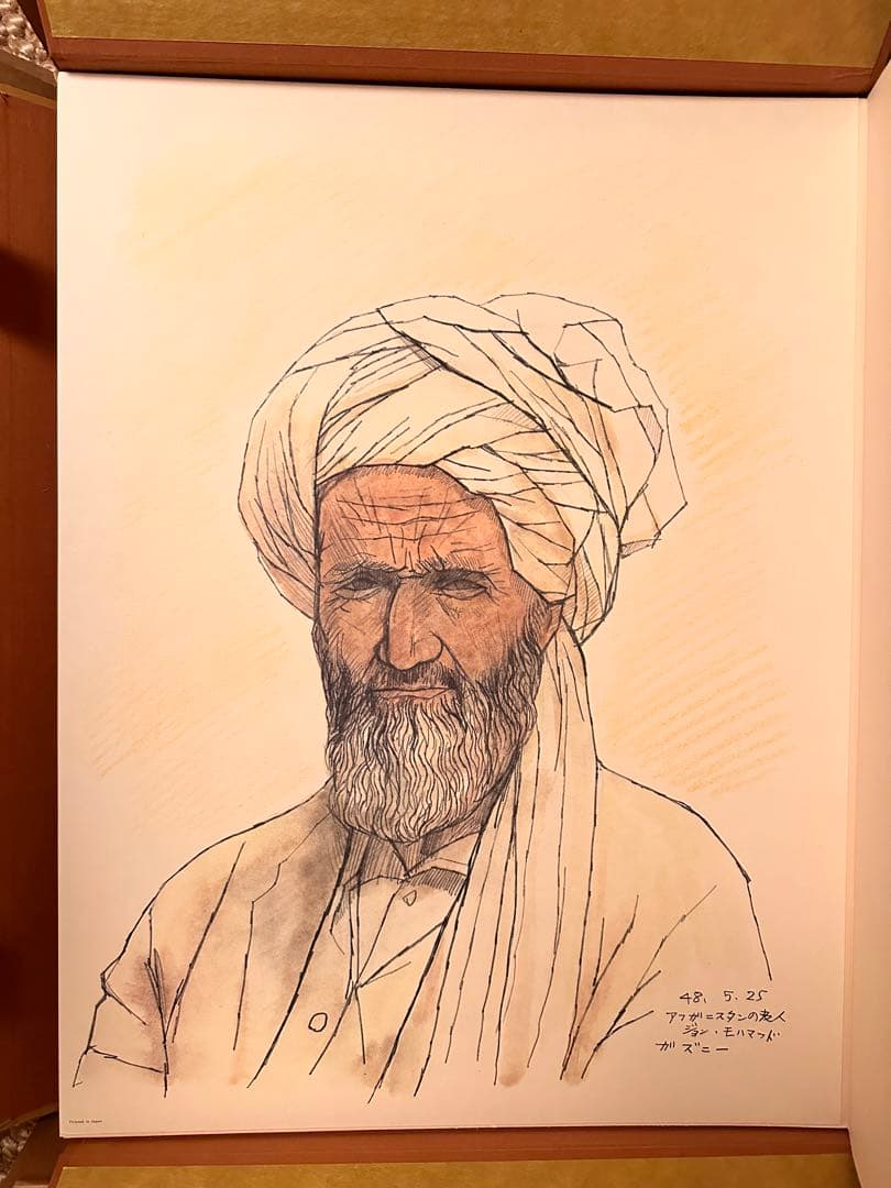 平山郁夫素描集 「わがシルクロード」 大型本 オフセット図版30点＋