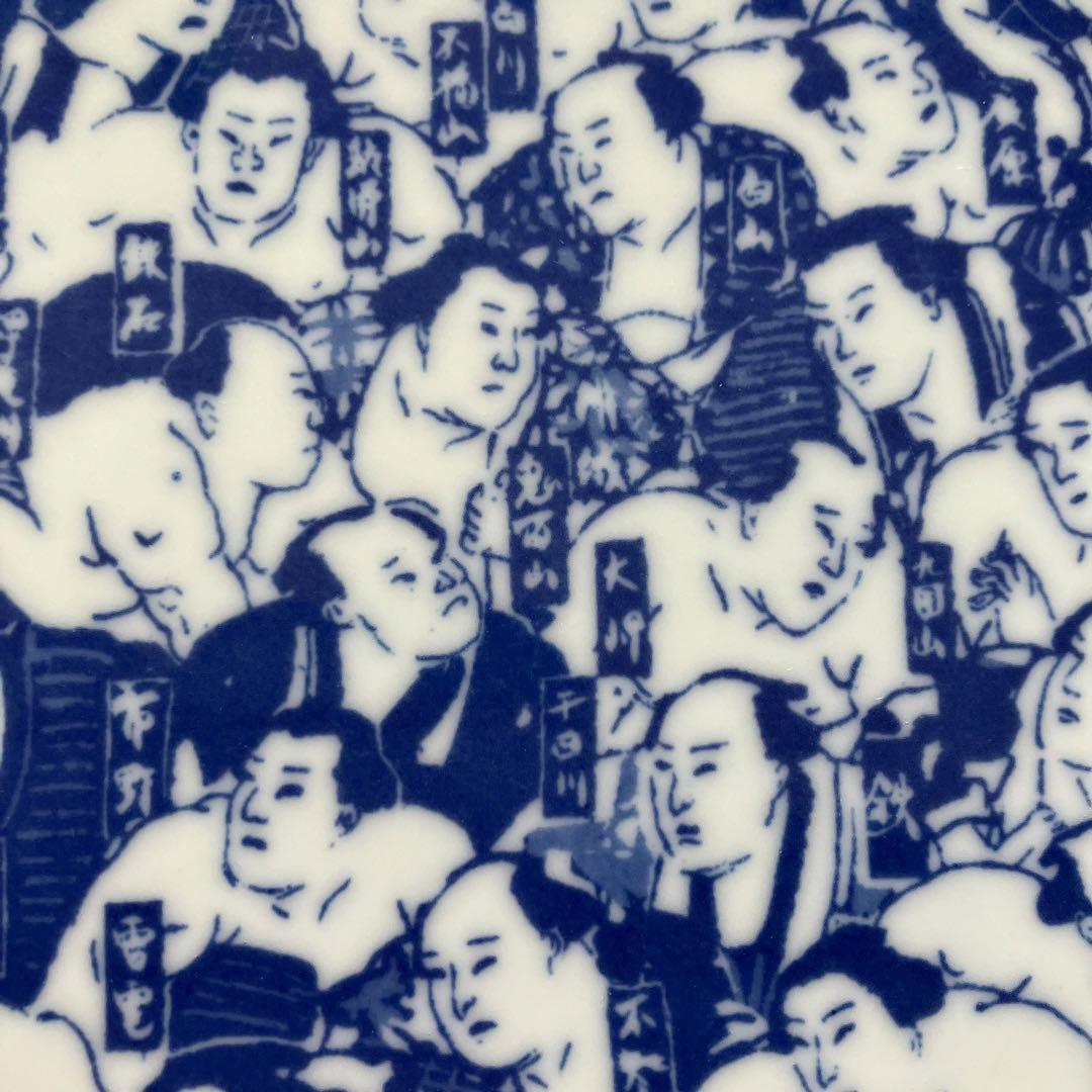 大相撲絵陶器プレート26cm×22.5cm